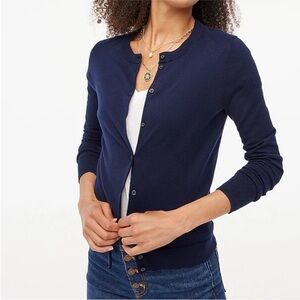 J crew Classic cotton cardigan sweater nwt navy blue size Xs